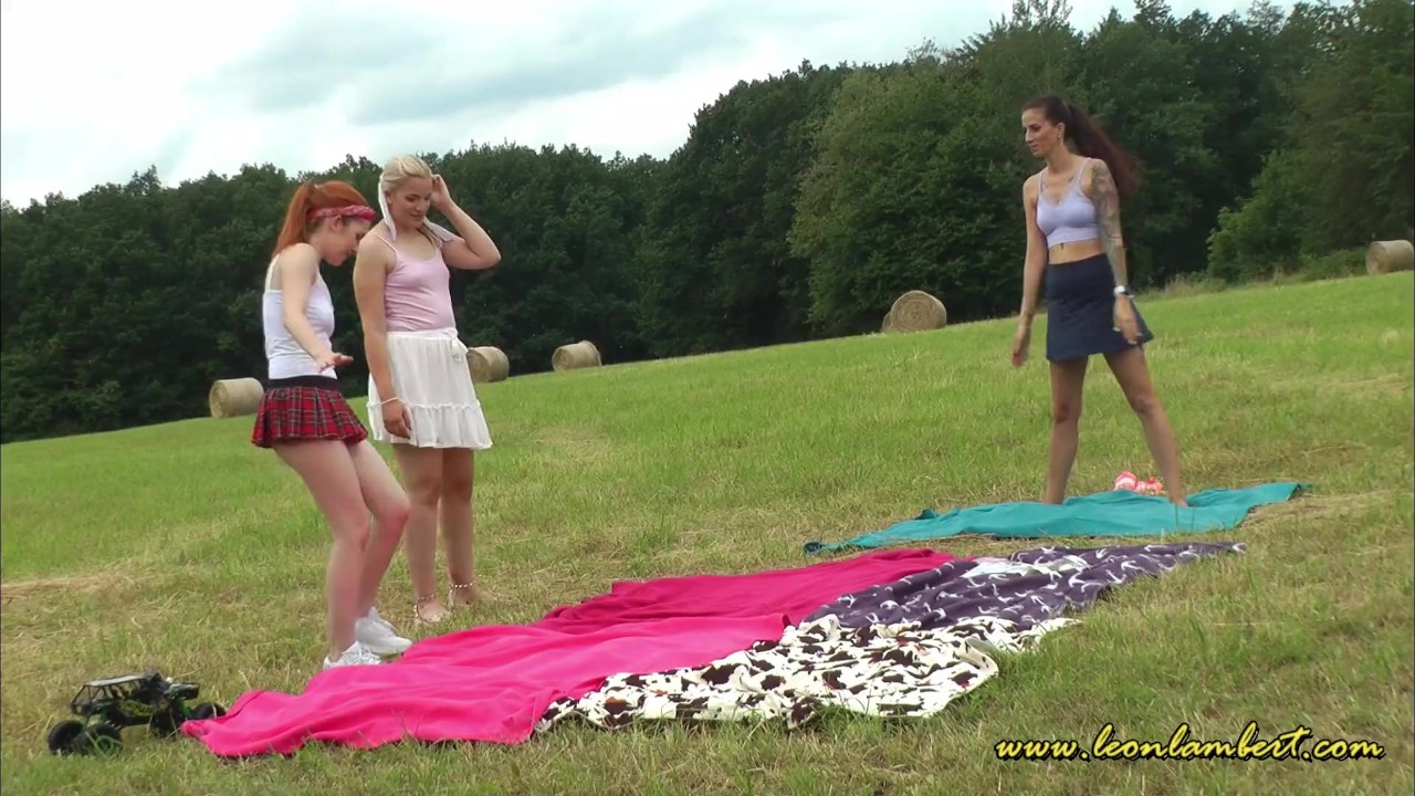 Petite Babysitter Party Outdoor for Stretching and Yoga without Underwear showing pussy and ass
