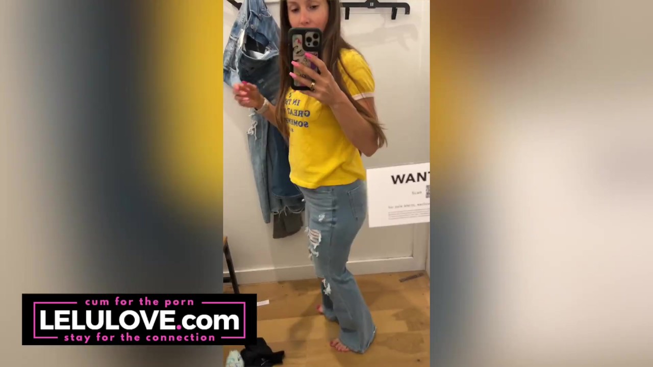 Babe trying on jeans, taking cumshot facial, behind porn scenes bloopers, earholes closeup, after sex fun - Lelu Love
