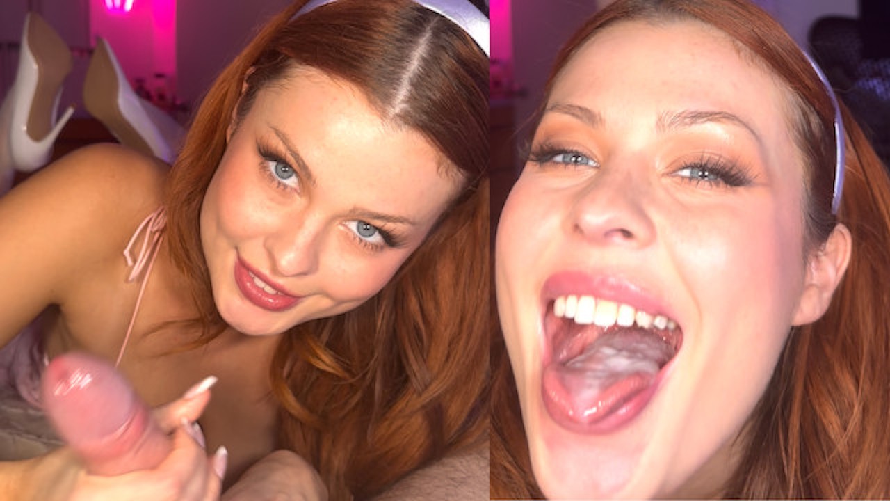 Cute Redhead roomate suprises me with a sloppy blowjob