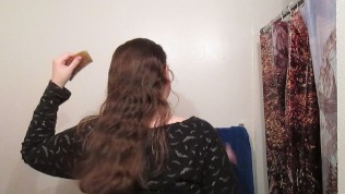 Hair Journal: Combing Long Curly Strawberry Blonde Hair – Week 7 (ASMR)