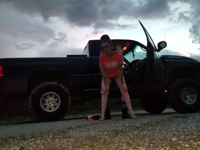 Horny Wife Getting Fucked Doggie Style on an Old Dirt Road 
