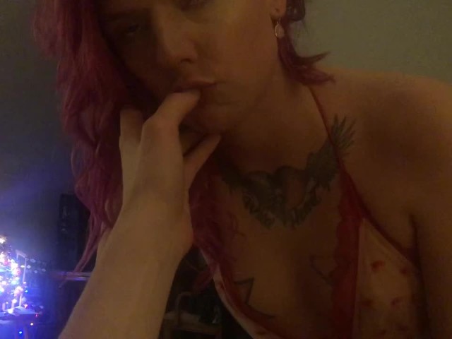 Pink Haired Trans Girl Deep Throats Cock 