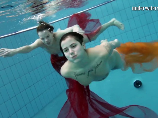 Sara and Gazel Swimming Naked 