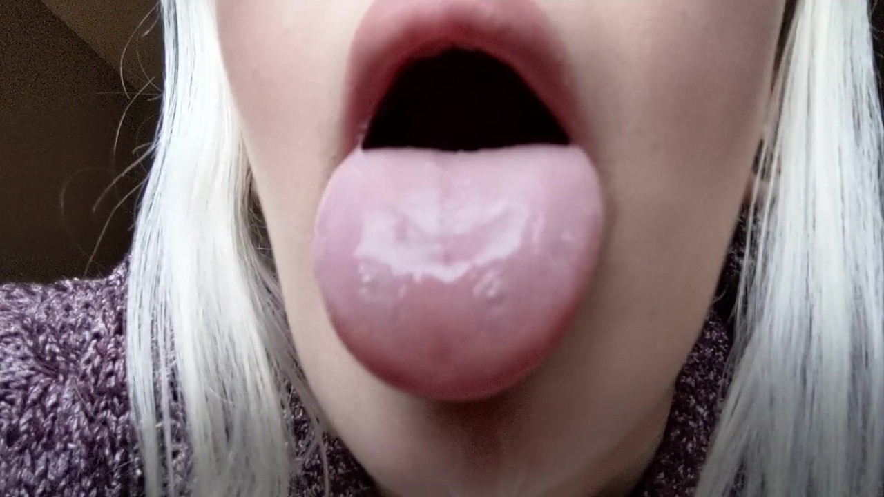 super sexy up close mouth tongue &amp; spit play
