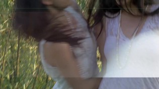 Sexy college lesbians love each other outdoors