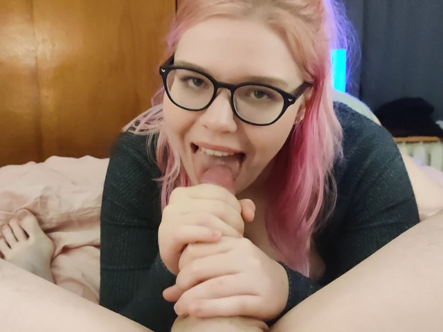 Pink Hair Professor Lets Me Cum on Her Face 