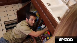 Sexy Cheating Blonde Wife gets Fucked by Plumber's Big Cock