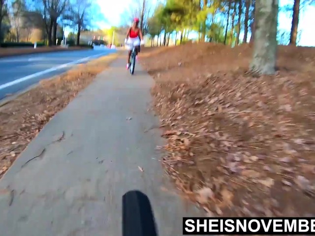 Riding My Bicycle to Get Some Dick Closeup of My Ebony Booty Cheeks Pov 