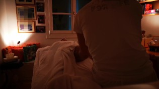 Professional masseur makes a stranger woman cum 3 times and cums on her belly