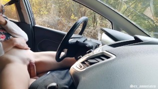 Public dick flash! caught me jerking off in the car in a public park and help me out.