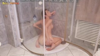 Extrem anal dildo fuck in the shower with ass to mouth ...