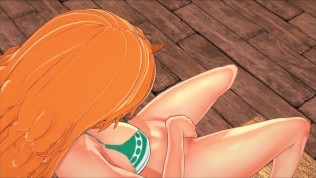 One Piece Hentai - Nami Fingers Her Pussy in a Pirate Bar! Arrrrgh! 