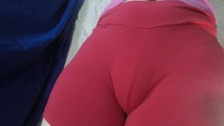 My Red Shorts Hiding My Tight Pussy Mound 
