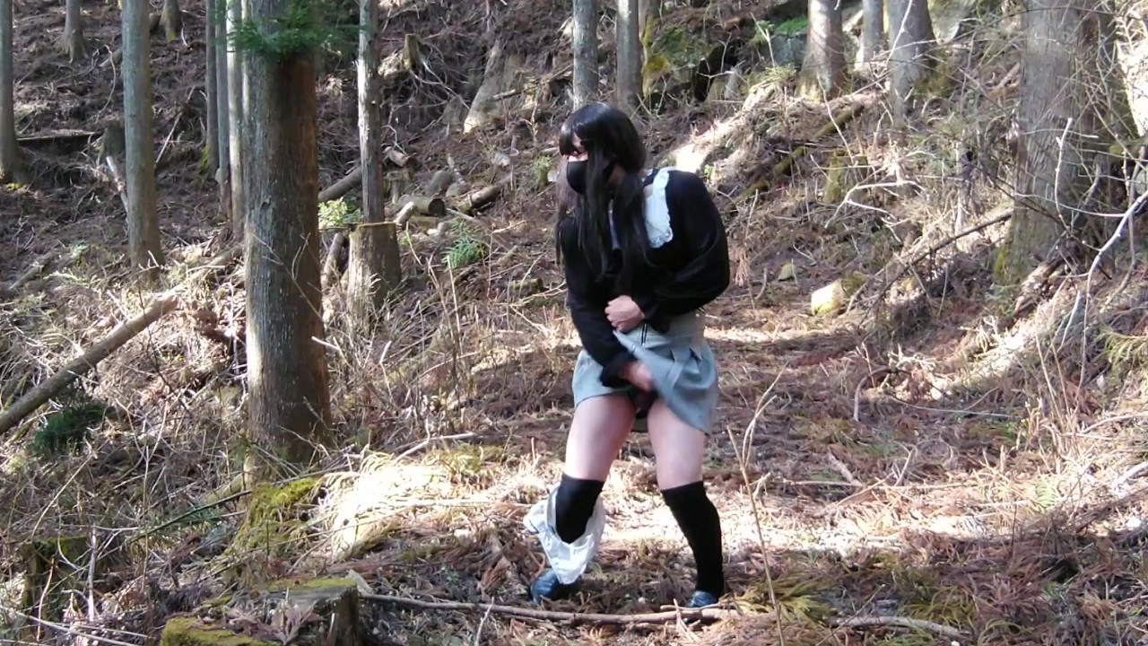Cute exposed masturbation ejaculation in the backcountry of nature