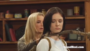 Horny Lesbian Chick Moans From Fingering With Mistress